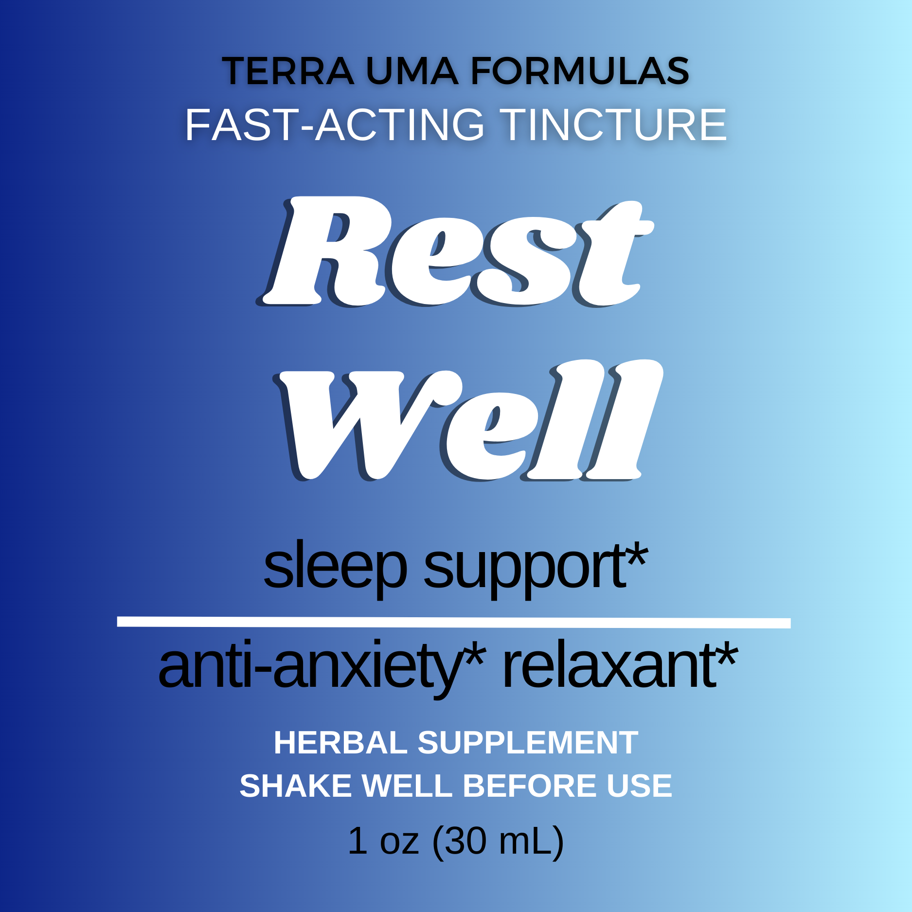 Rest Well tincture label