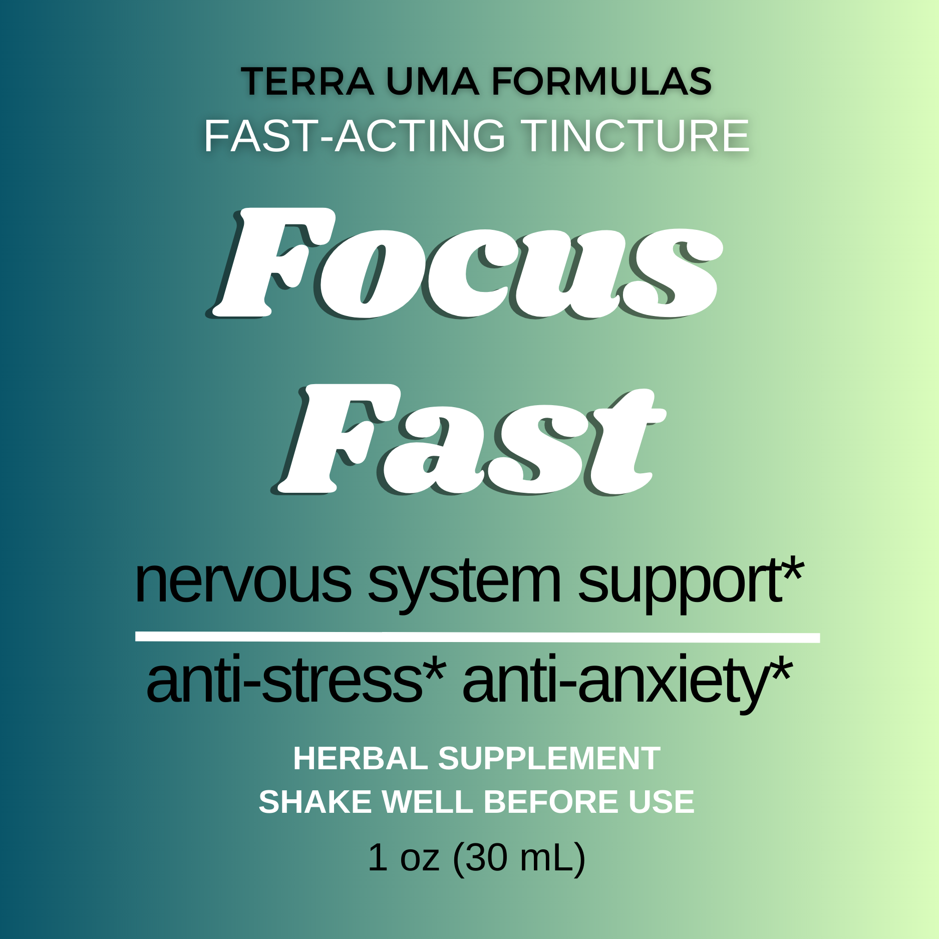 Focus Fast tincture label